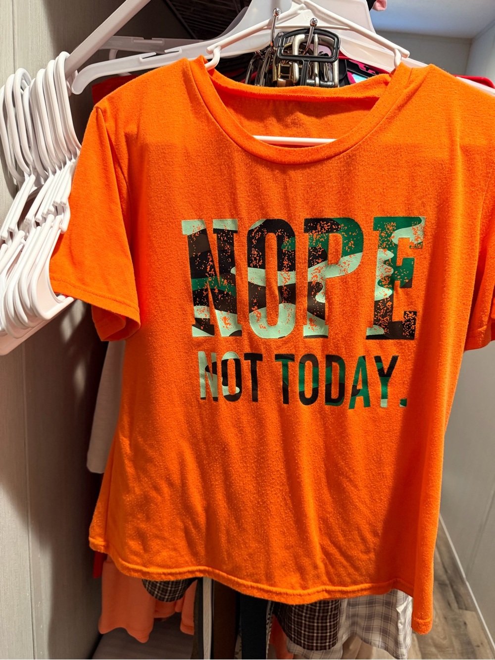 Nope Not Today Orange Graphic Tee